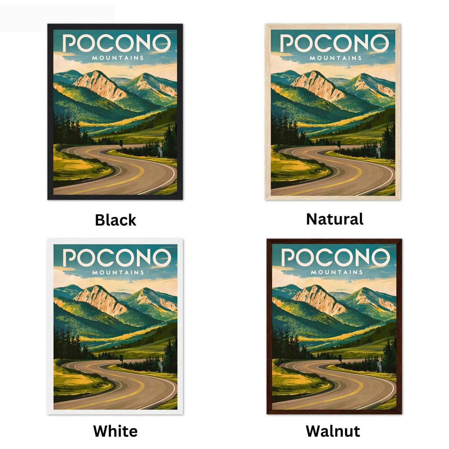 Pocono Mountains Vintage Travel Poster - Adventure Retreat