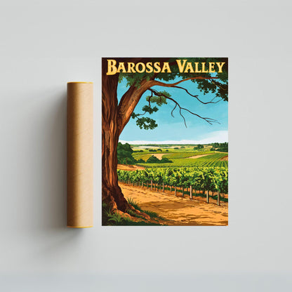 Barossa Valley Vintage Travel Poster - Sip and Savor the Scenic Beauty