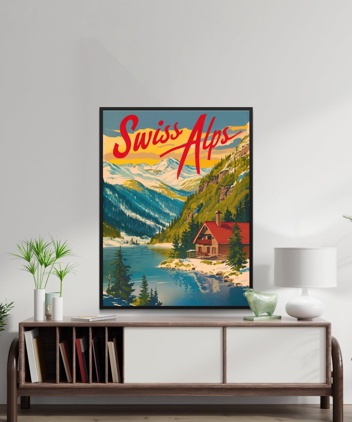 Swiss Alps Vintage Travel Poster