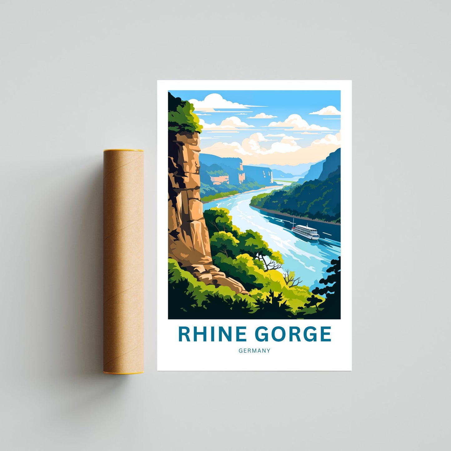 Rhine Gorge Travel Poster