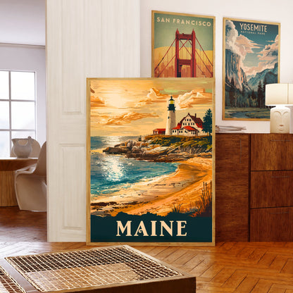 Maine Vintage Travel Poster