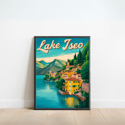 Lake Iseo Vintage Travel Poster