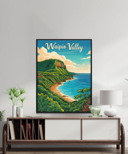 Waipio Valley Vintage Travel Poster -  Fertile Plains