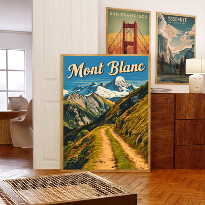 Mont Blanc Vintage Travel Poster - Glacier Wonderland