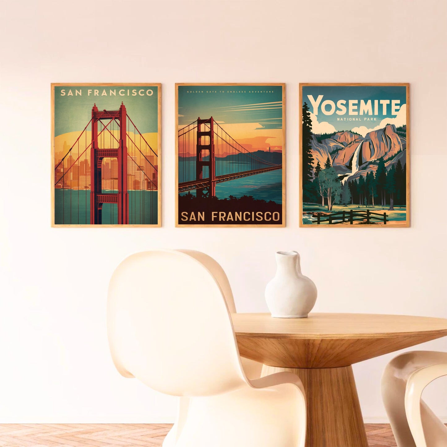 San Francisco Vintage Travel Poster - Bay Area Charm