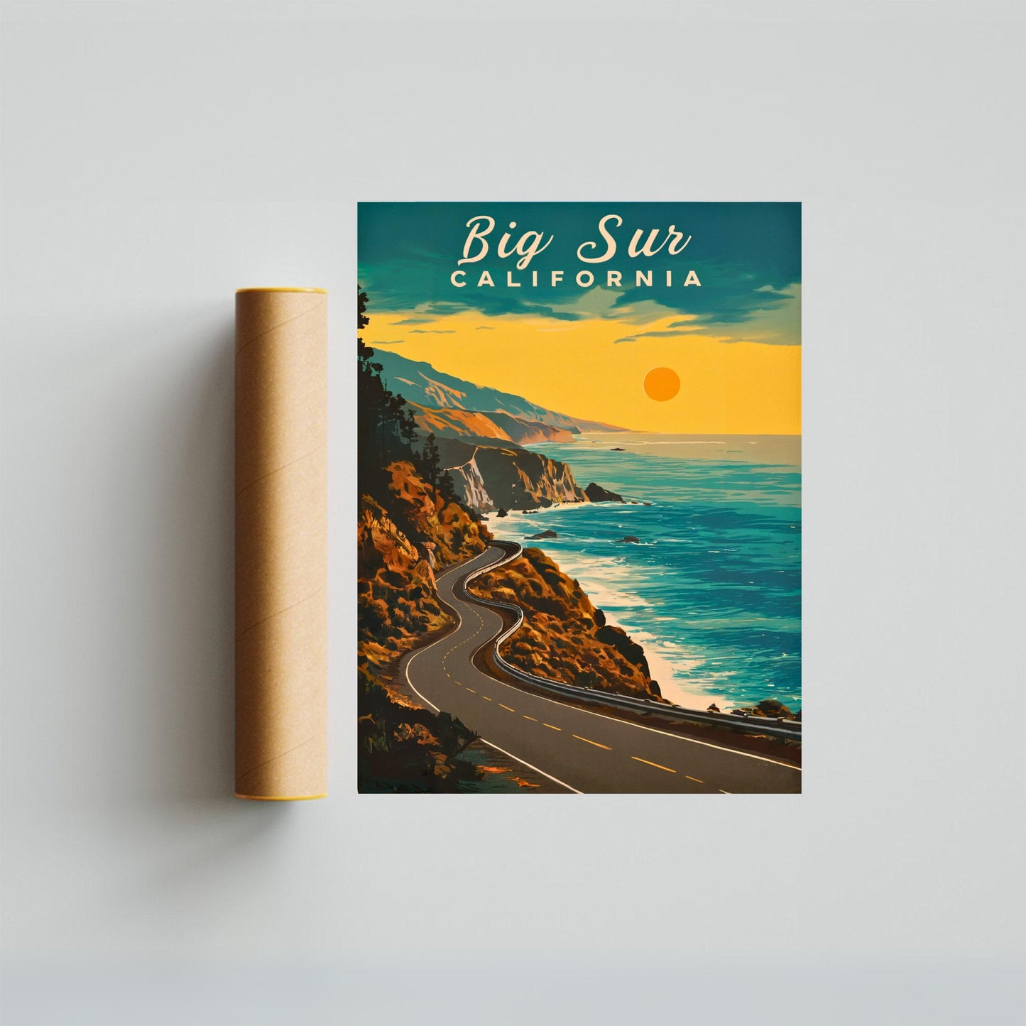 Big Sur Vintage Travel Poster