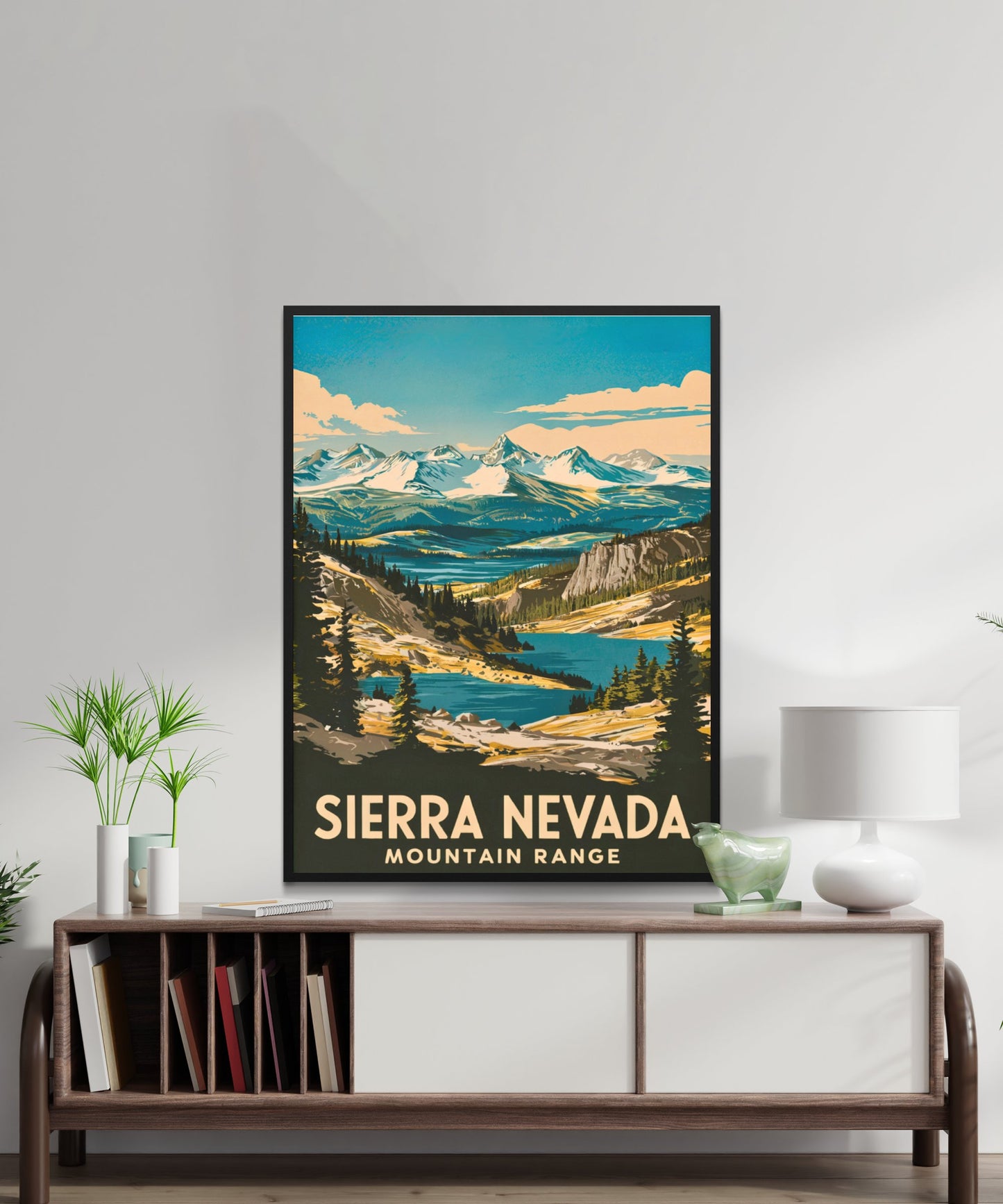 Sierra Nevada Vintage Travel Poster - Mountain Range