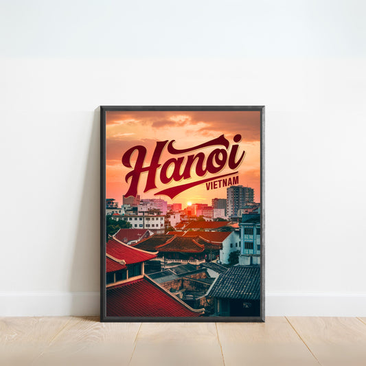 Hanoi Vintage Travel Poster