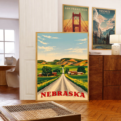 Nebraska Vintage Travel Poster