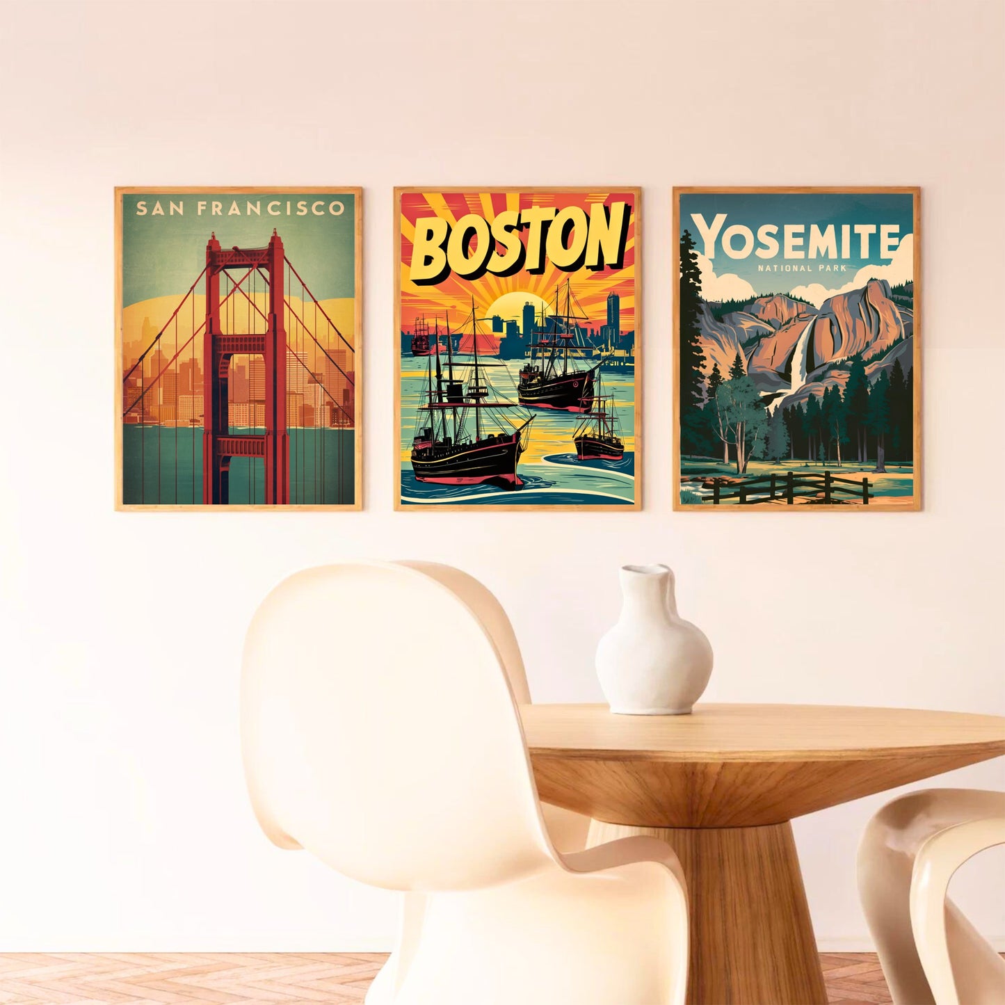 Boston Vintage Travel Poster - Retro Boston Set Sail Print