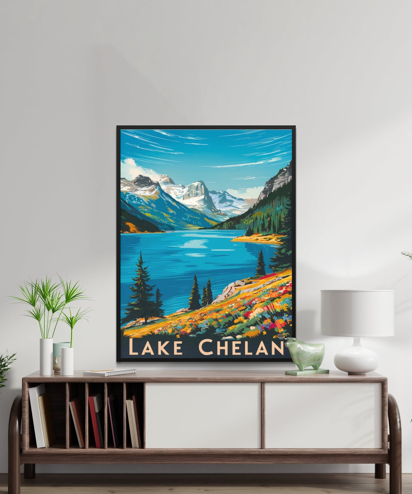 Lake Chelan Vintage Travel Poster - Crystal Lake