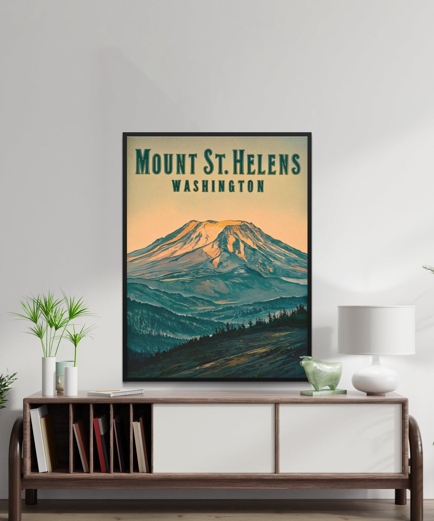 Mount St. Helens of China Vintage Travel Poster - Timeless Volcanic Majesty