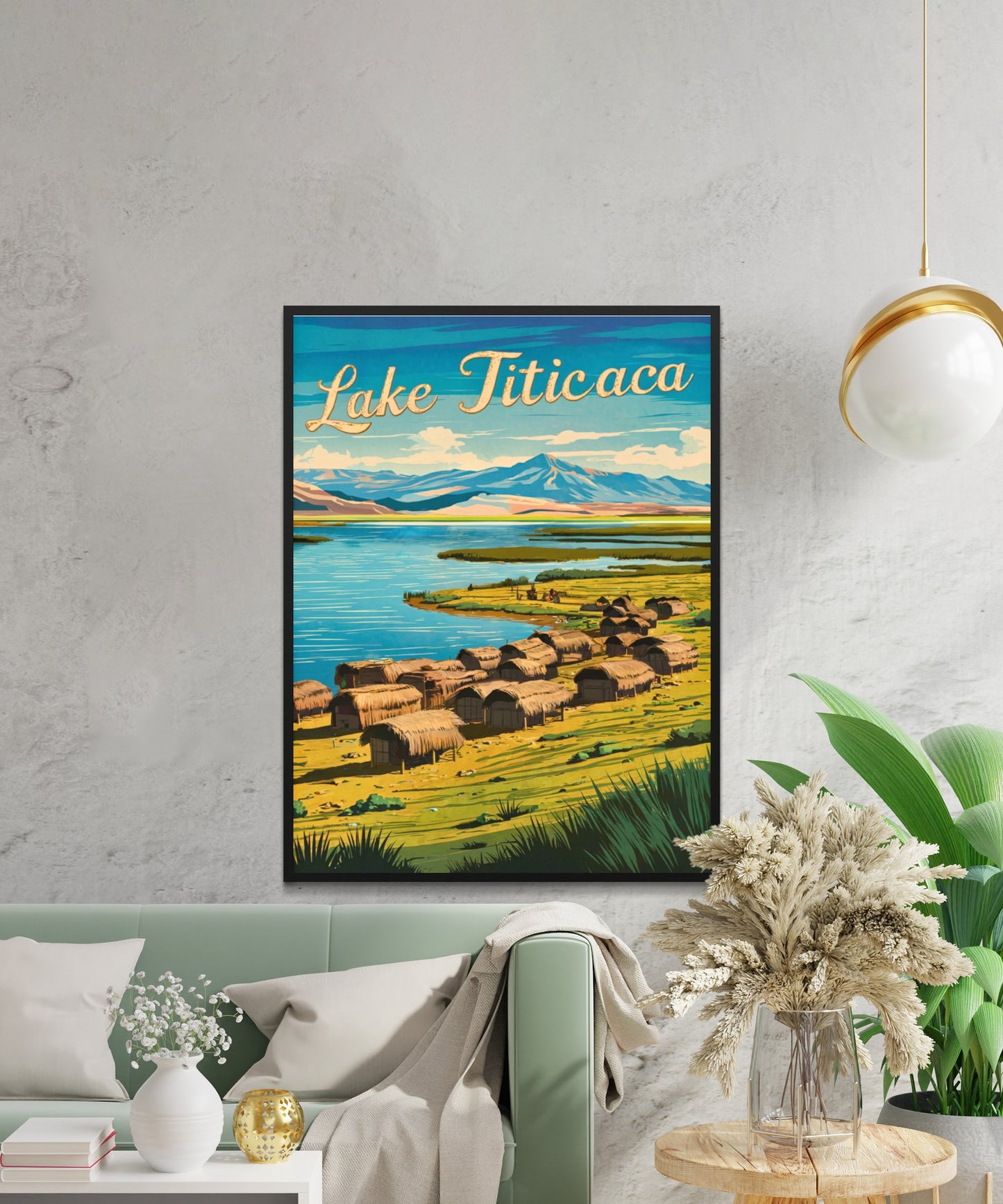 Lake Titicaca Vintage Travel Poster - Timeless Andean Serenity