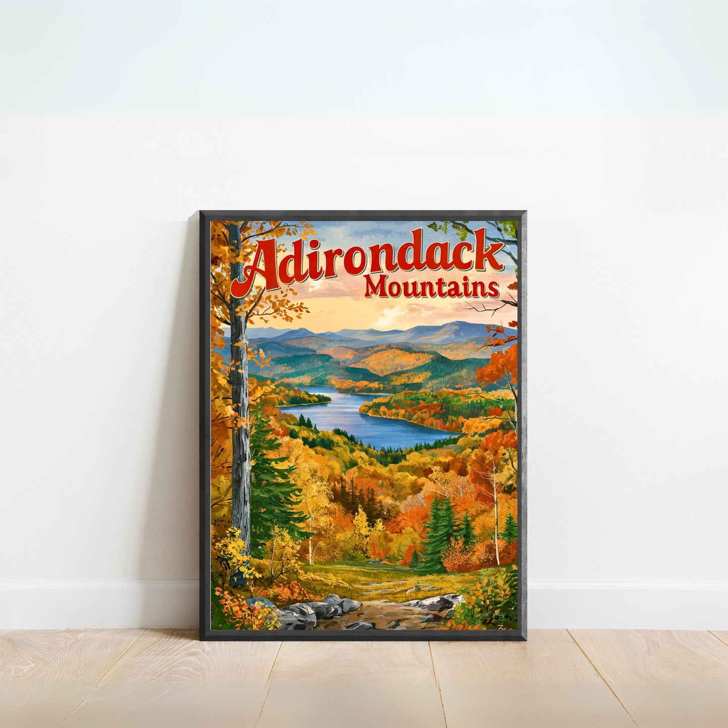 Adirondack Mountains Vintage Travel Poster