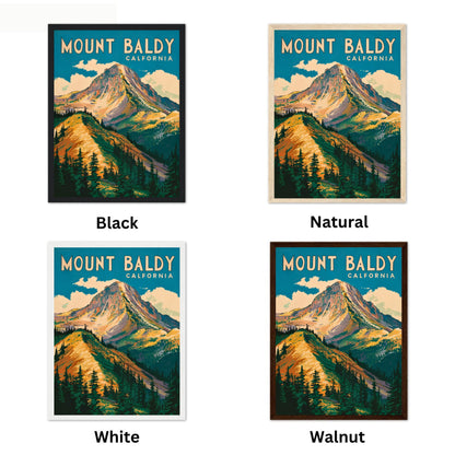 Mount Baldy Vintage Travel Poster - Timeless Mountain Majesty