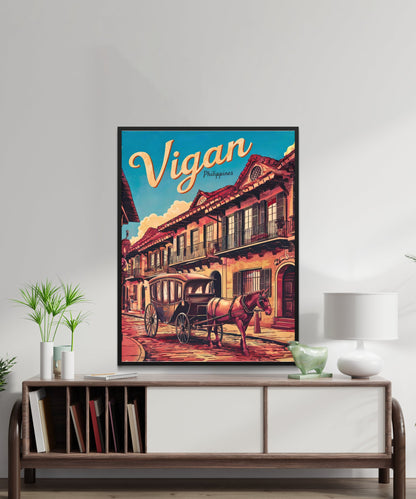 Vigan Vintage Travel Poster - Philippines Historical Heritage