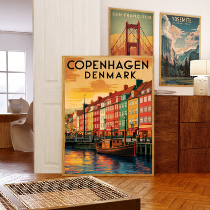 Copenhagen Vintage Travel Poster