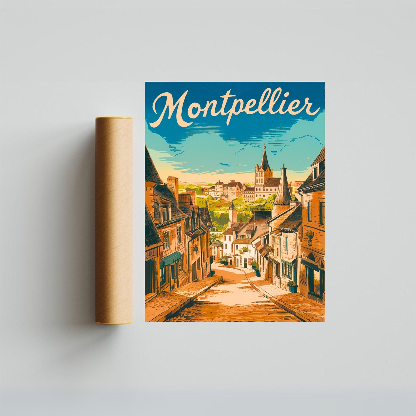 Montpellier  Vintage Travel Poster