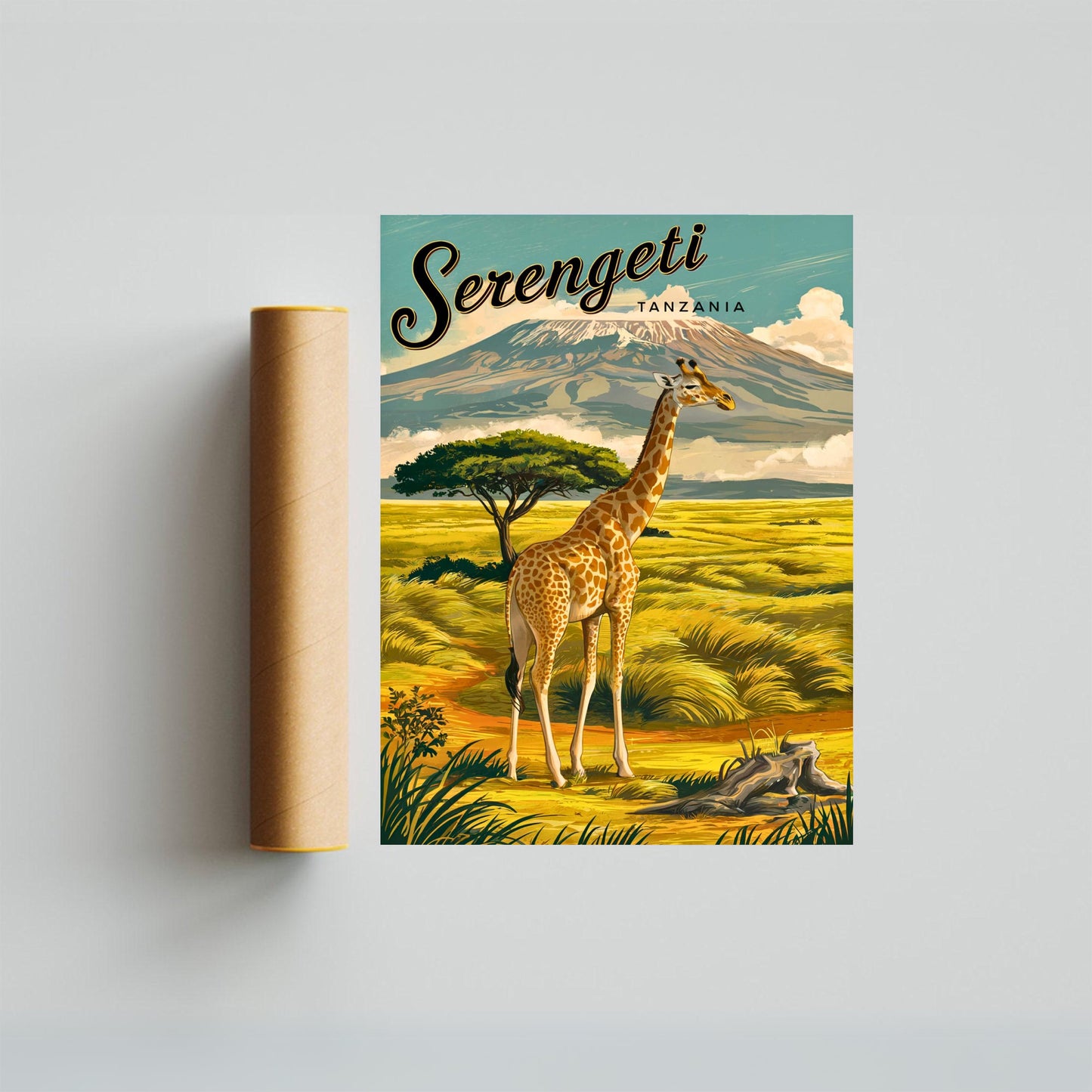 Serengeti Vintage Travel Poster