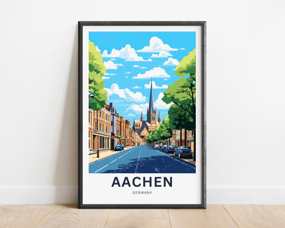 Aachen City Travel Poster