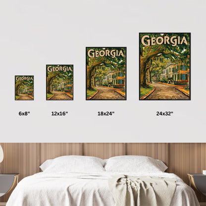 Georgia Vintage Travel Poster - Savannah