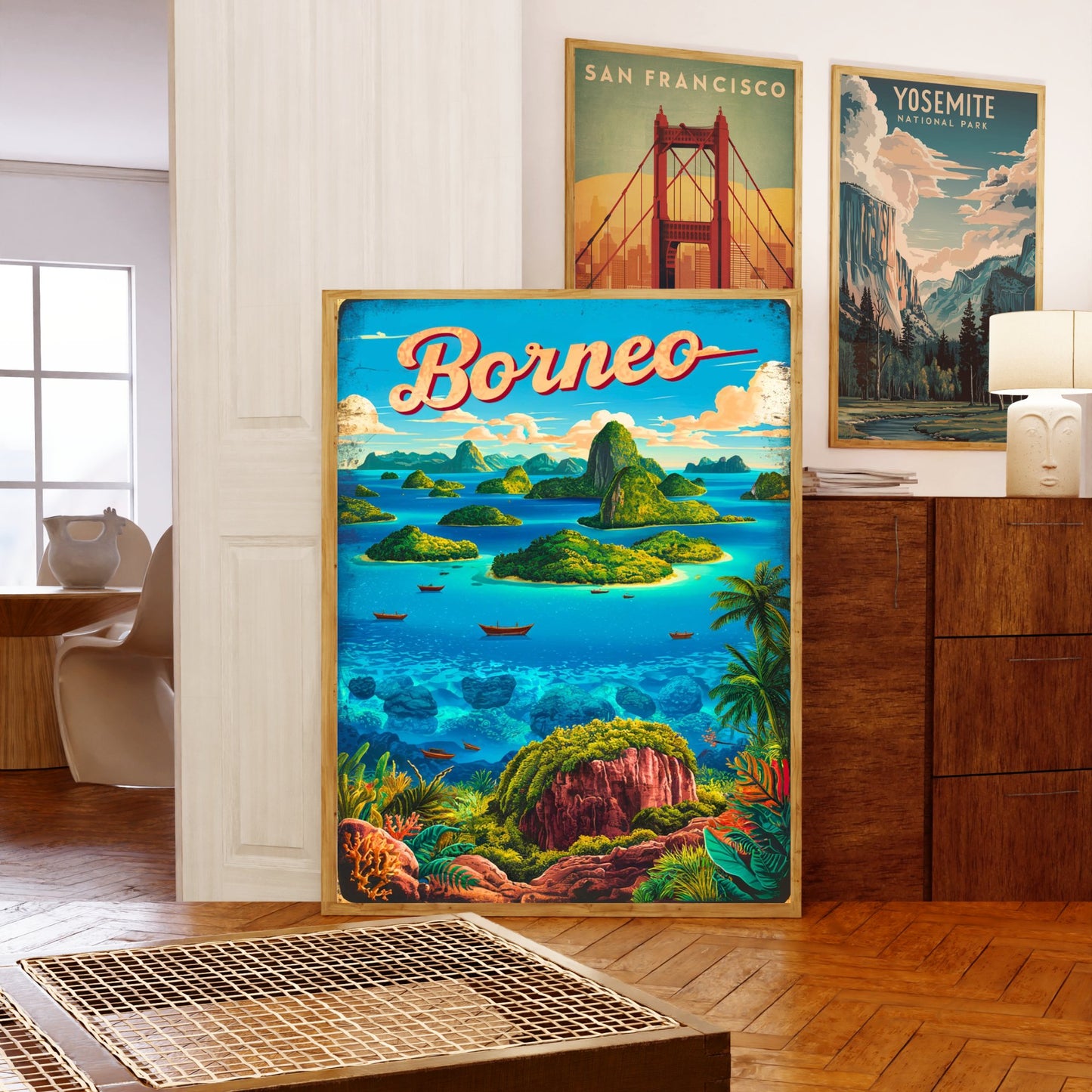 Borneo Vintage Travel Poster - Pristine Jungles