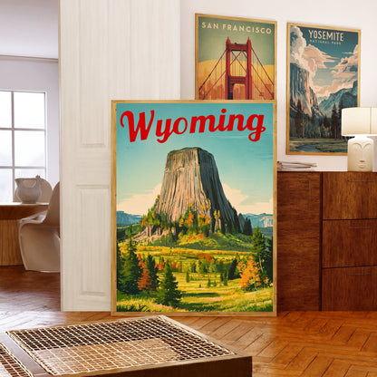 Wyoming  Vintage Travel Poster - Timeless Frontier Landscapes