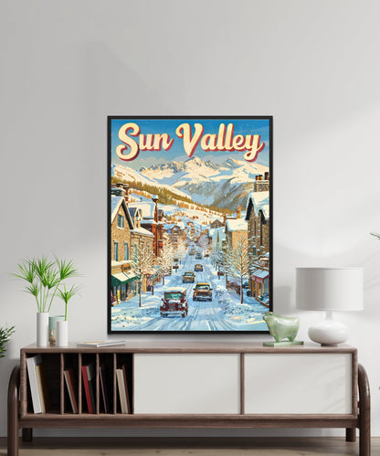 Sun Valley Vintage Travel Poster - Idaho's Premier Ski Destination