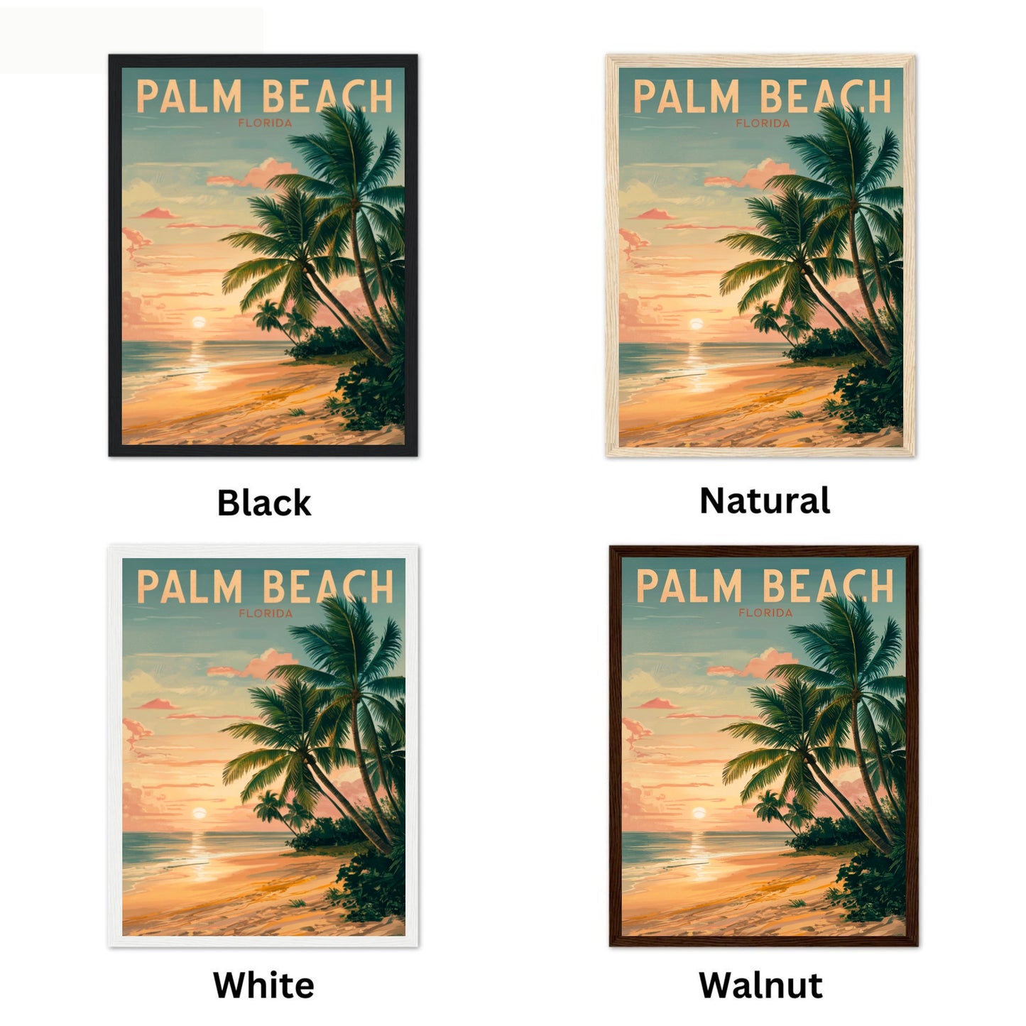 Palm Beach Vintage Travel Poster - Tropical Glamour