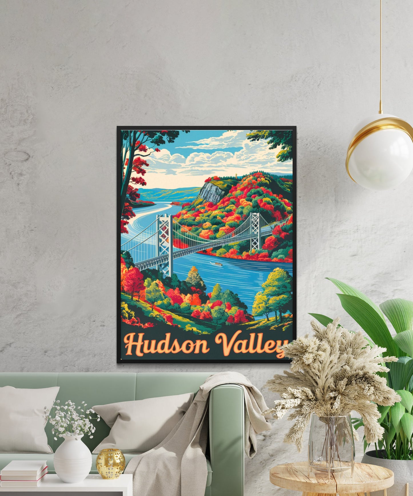 Hudson Valley Vintage Travel Poster - Scenic River