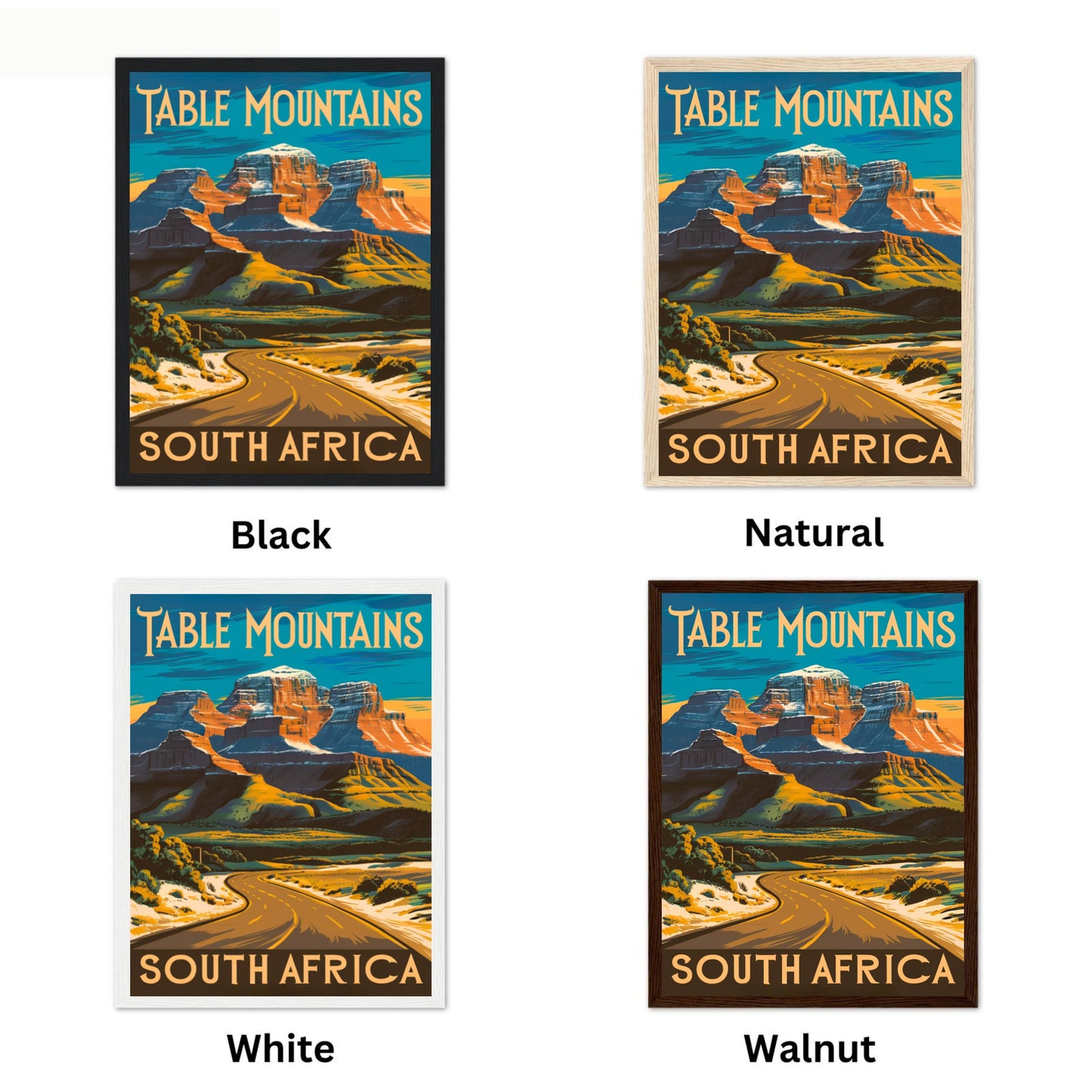 Table Mountain Vintage Travel Poster