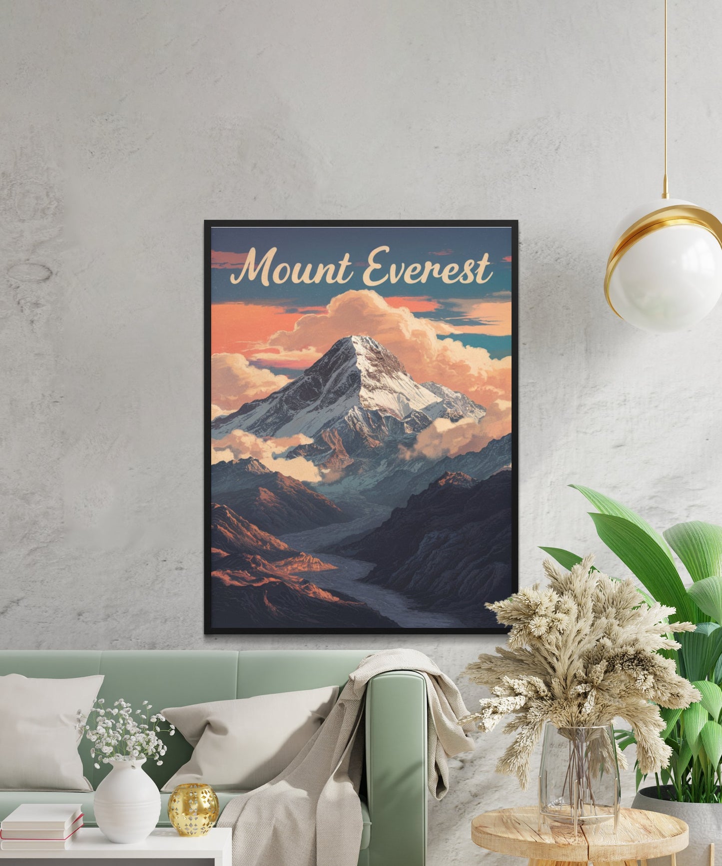 Mount Everest Vintage Travel Poster - Above the Clouds