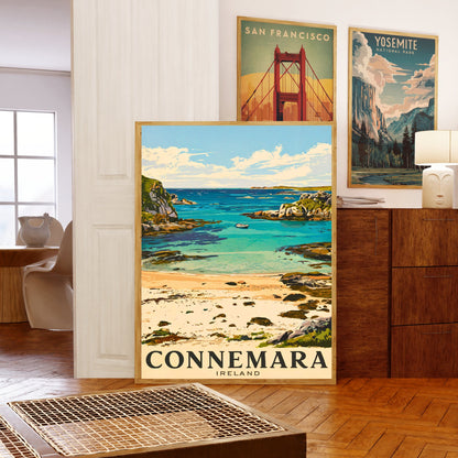 Connemara Vintage Travel Poster - Emerald Hills and Serene Lakes