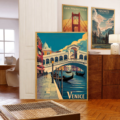 Venice Vintage Travel Poster - Classic Italian Charm