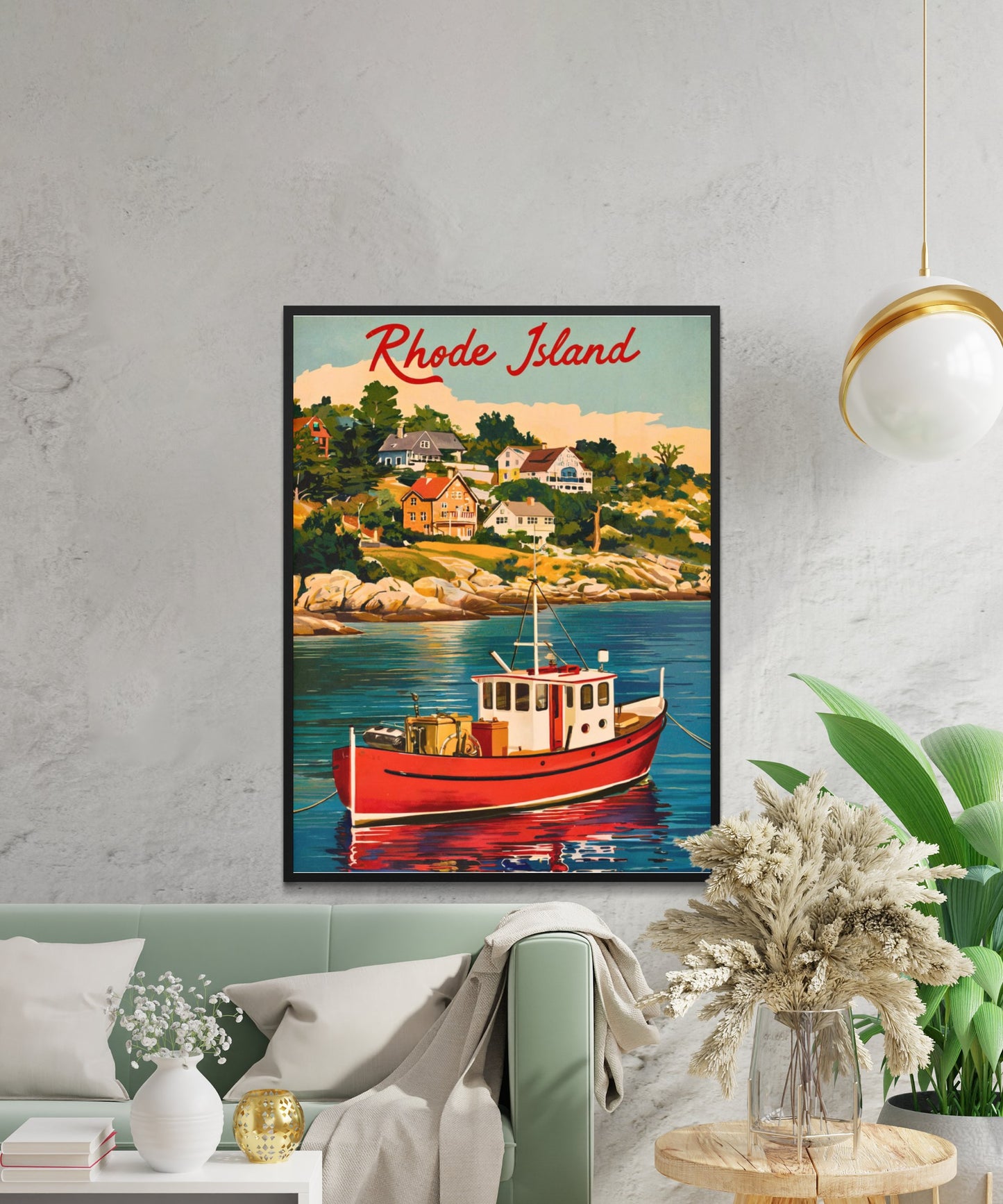 Rhode Island Vintage Travel Poster - New England's Ocean State