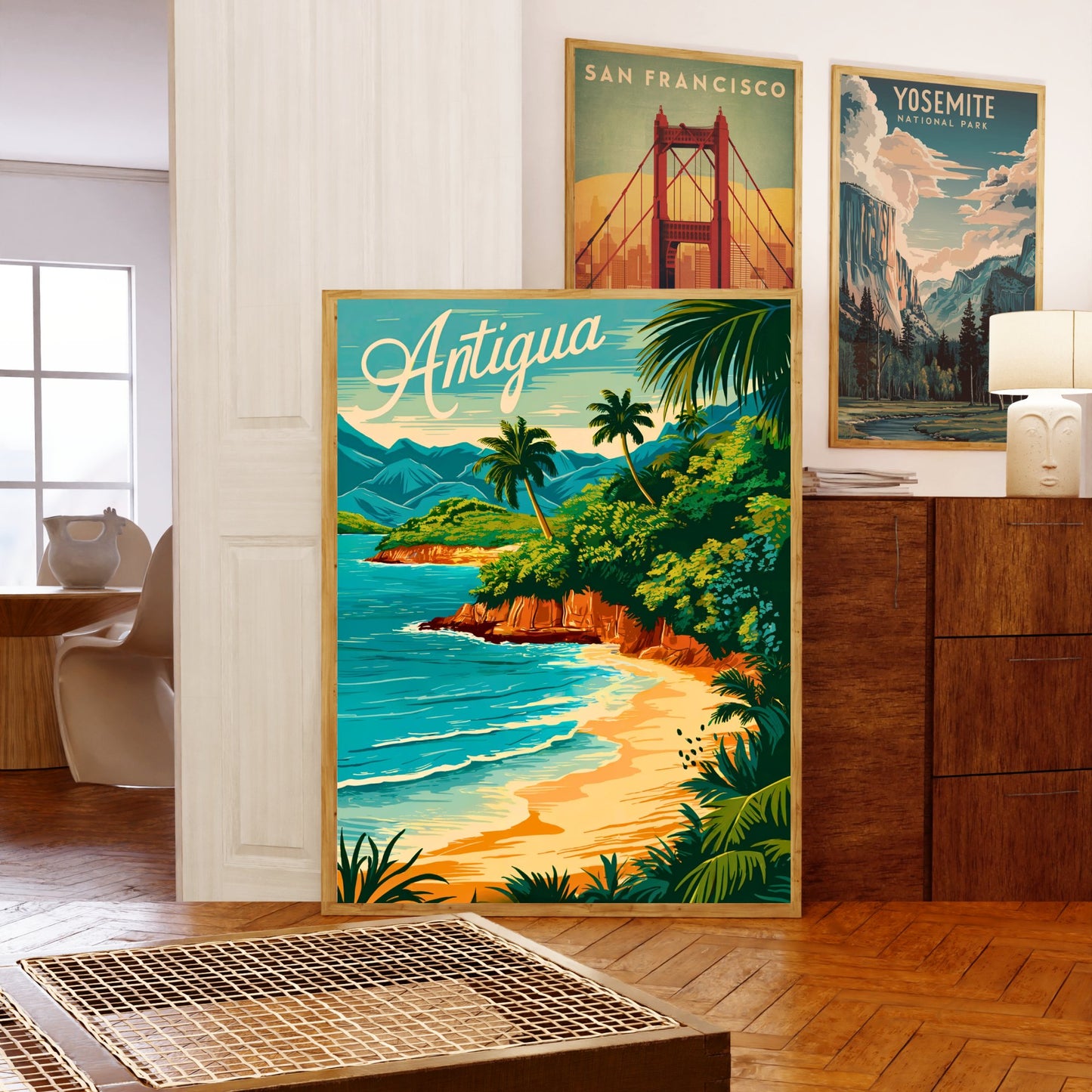 Antigua Vintage Travel Poster - Caribbean Paradise