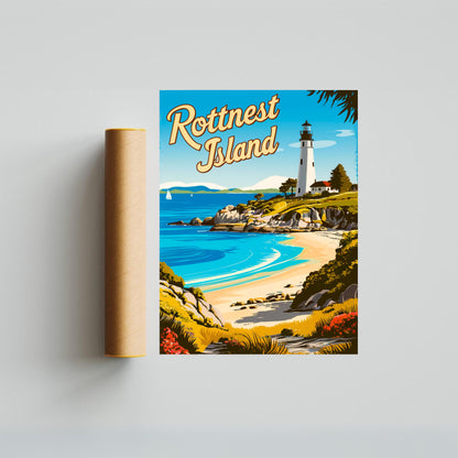 Rottnest Island Vintage Travel Poster - Serene Escape