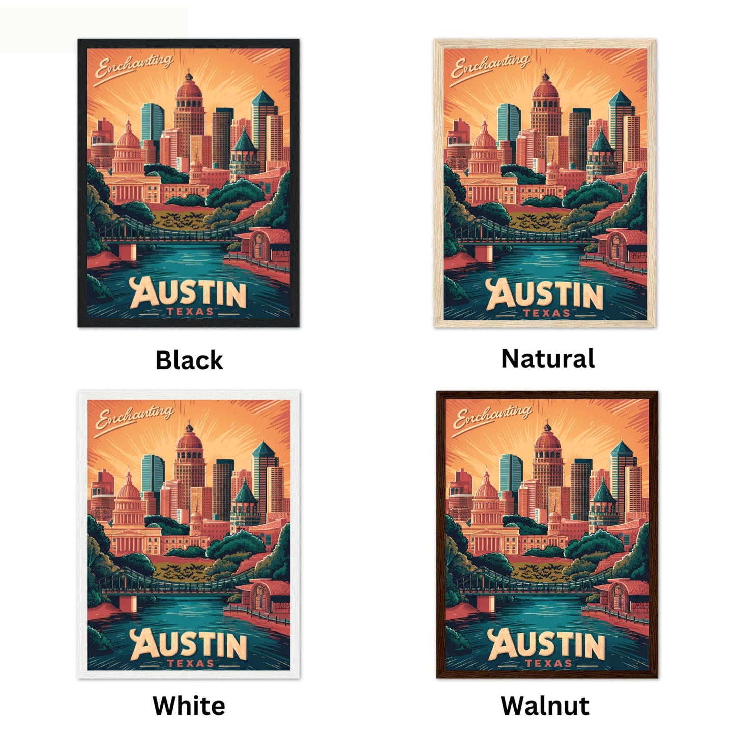 Austin Vintage Travel Poster