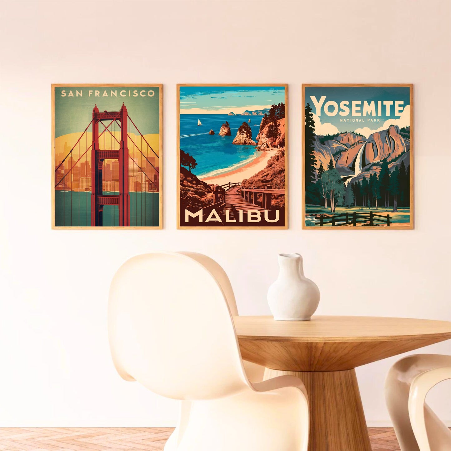 Malibu Vintage Travel Poster - Nostalgic Malibu Coastline