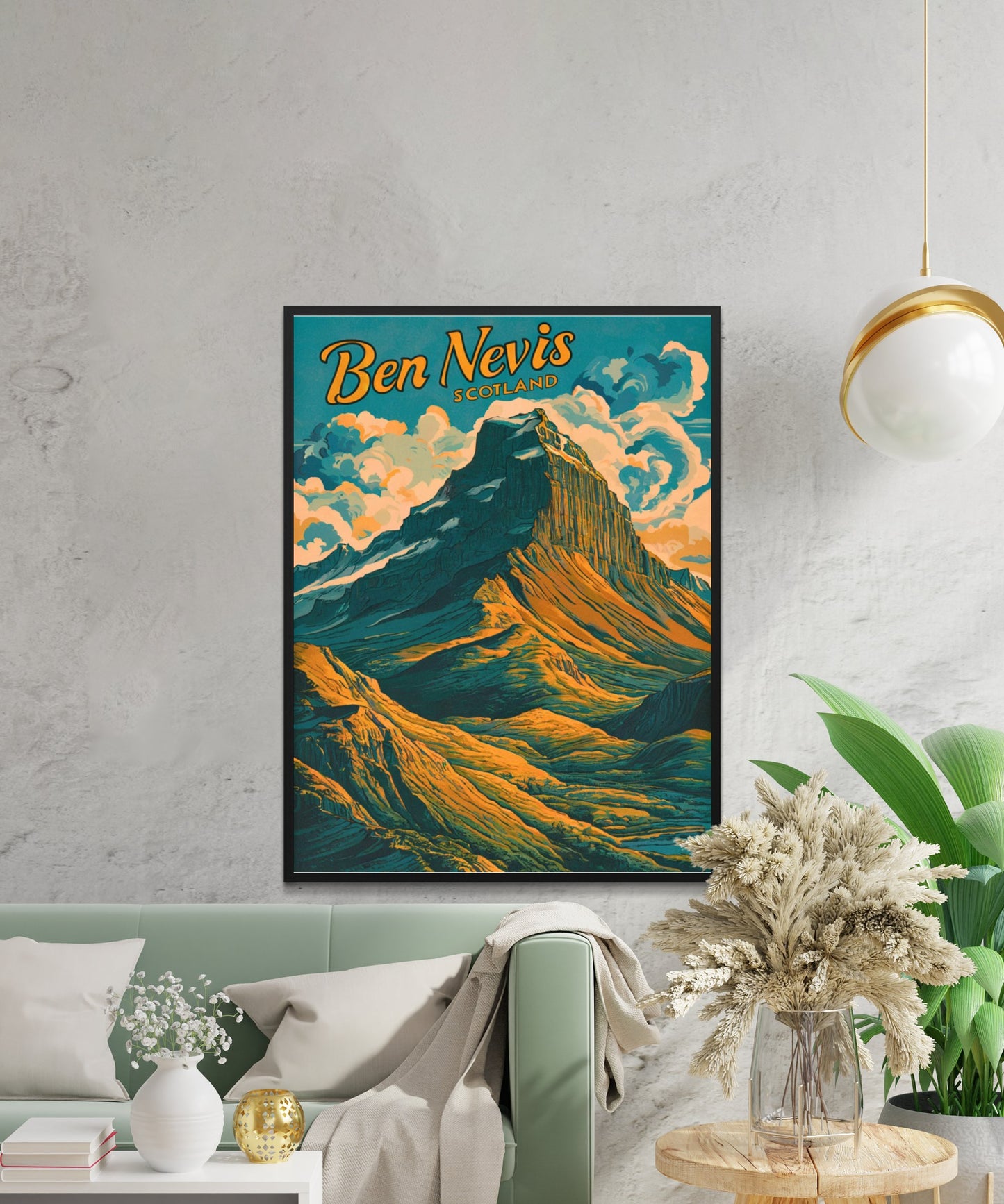 Ben Nevis Vintage Travel Poster- Timeless Scottish Highlands