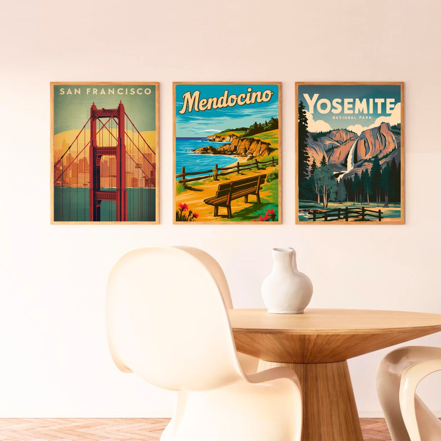 Mendocino Vintage Travel Poster - Serene Waters