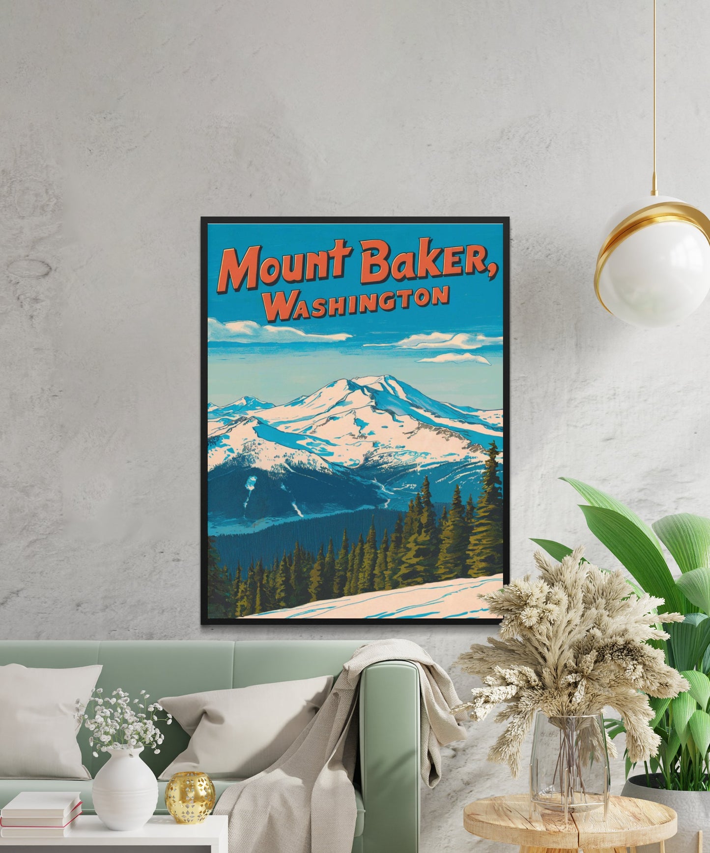 Mount Baker Vintage Travel Poster  - Washington's Alpine Icon