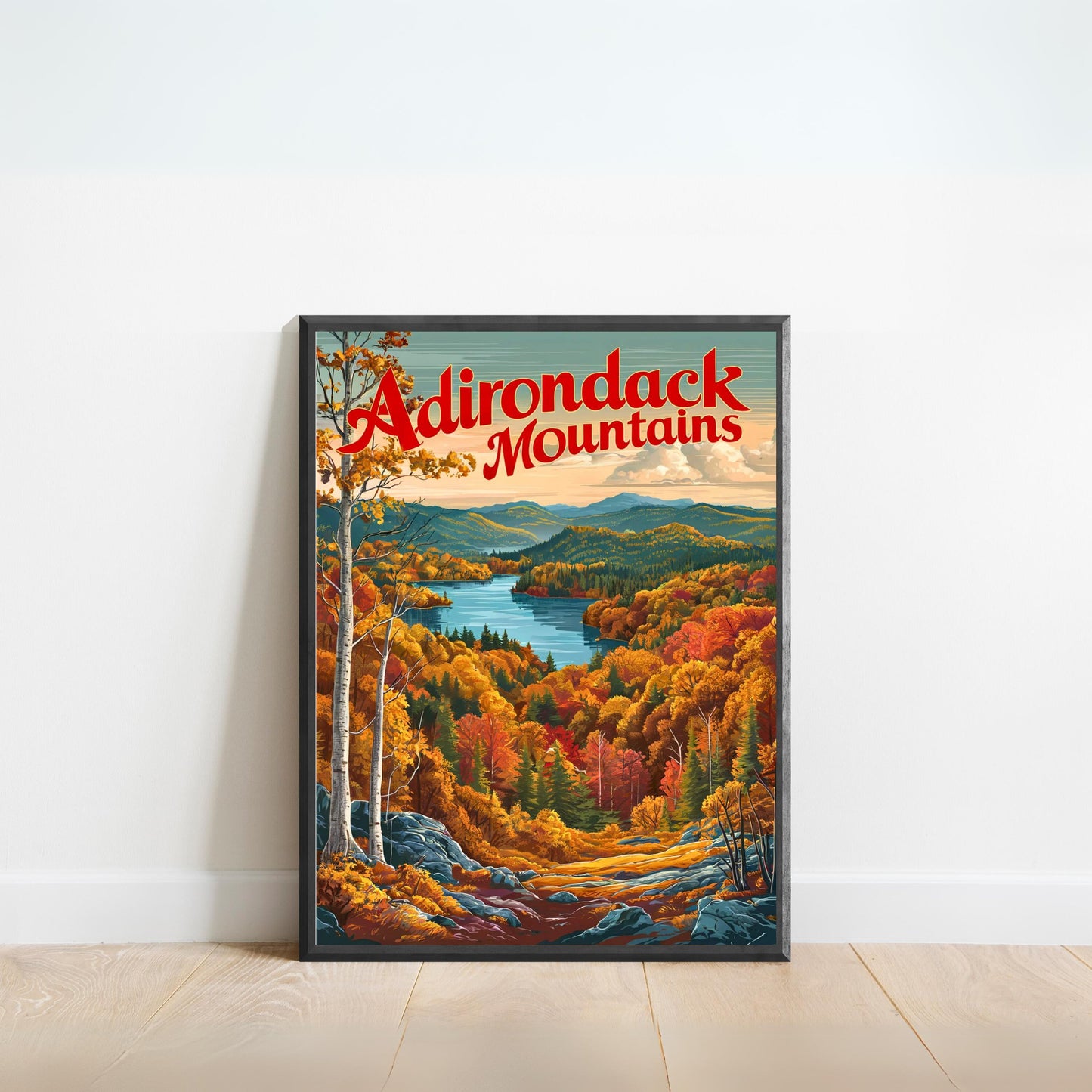 Adirondack Mountains Vintage Travel Poster - New York's Mountain Haven