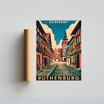 Rothenburg Vintage Travel Poster