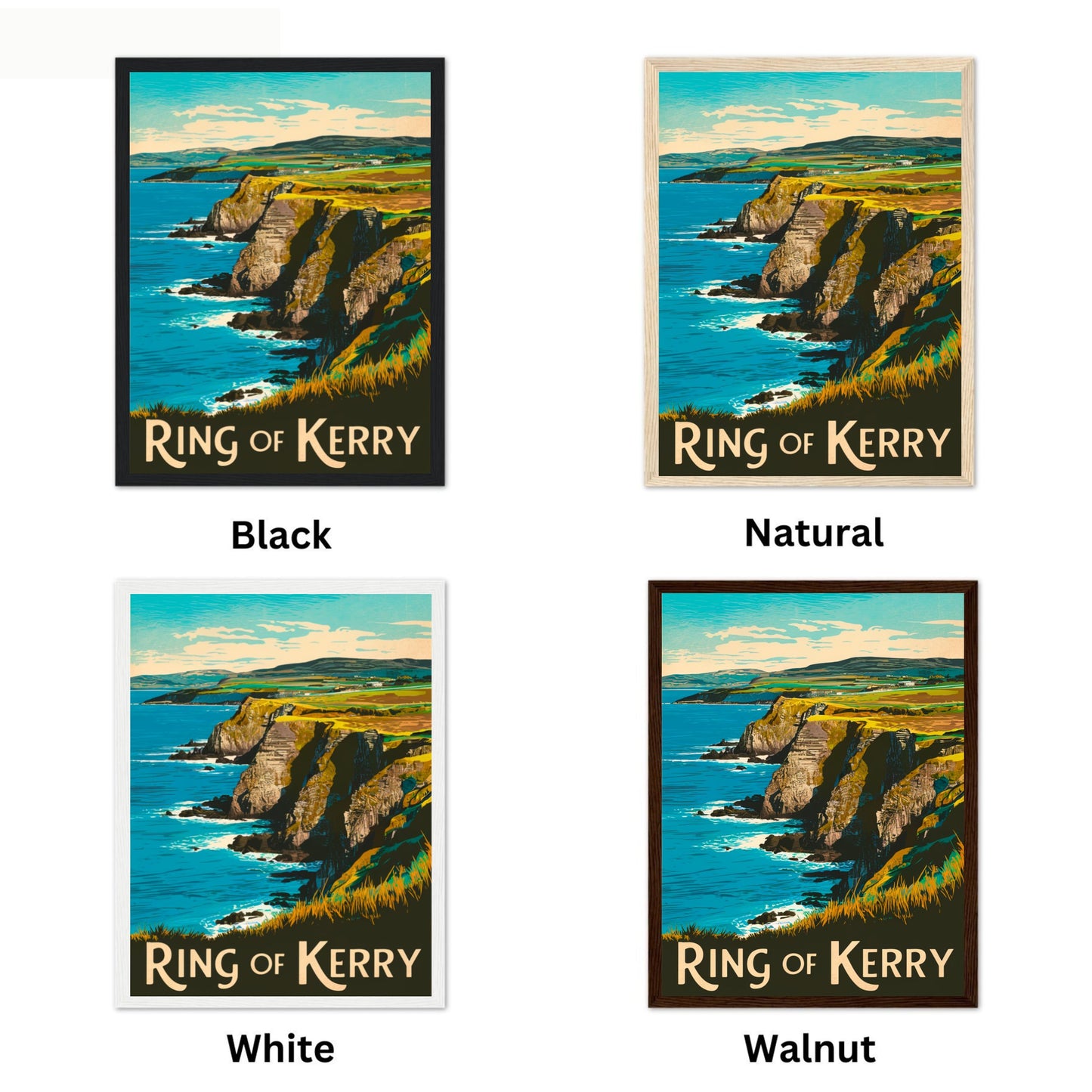 Ring of Kerry Vintage Travel Poster - Rolling Landscapes