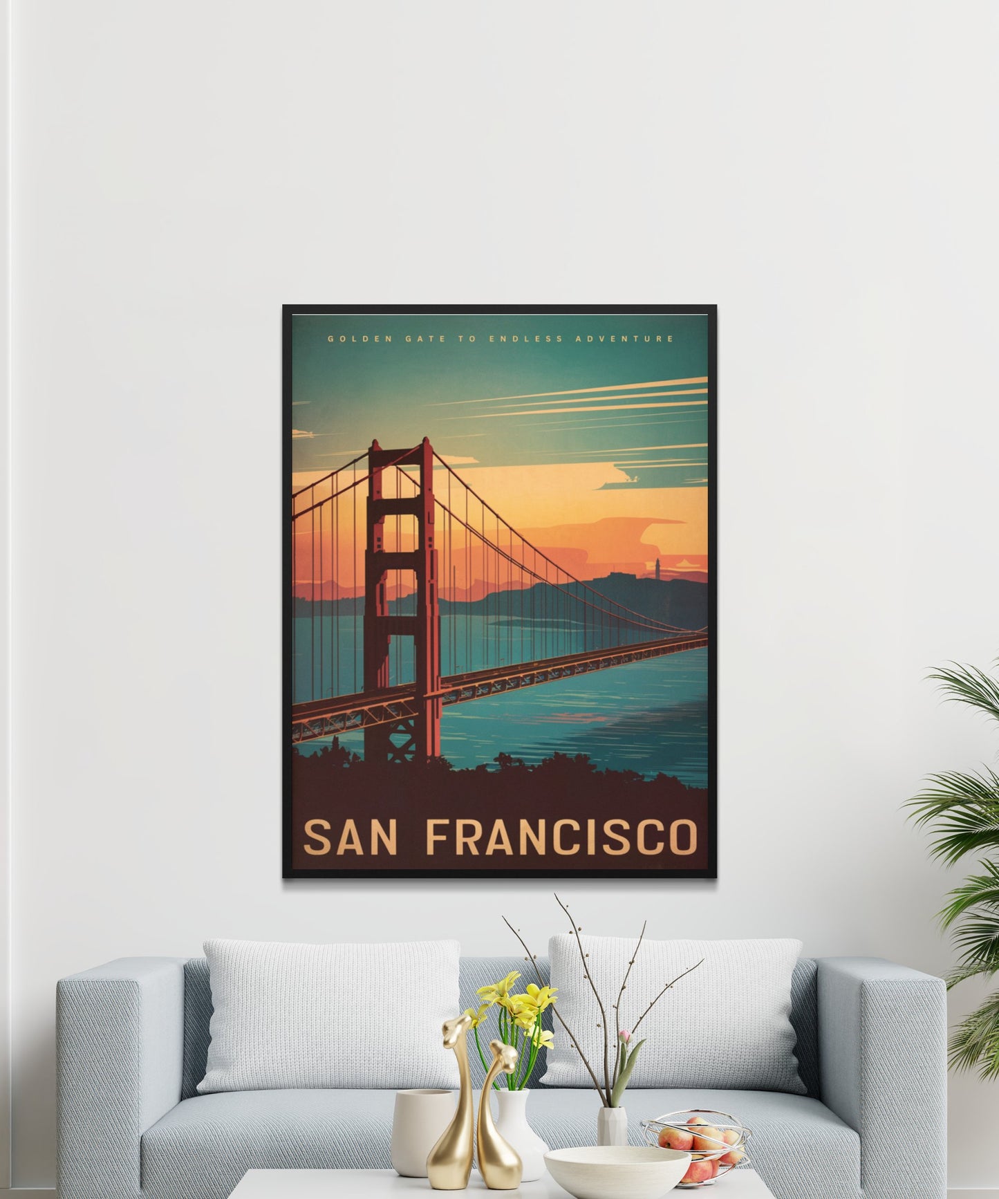 San Francisco Vintage Travel Poster - Bay Area Charm