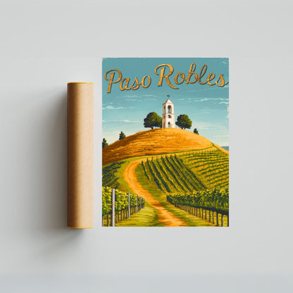 Paso Robles Vintage Travel Poster