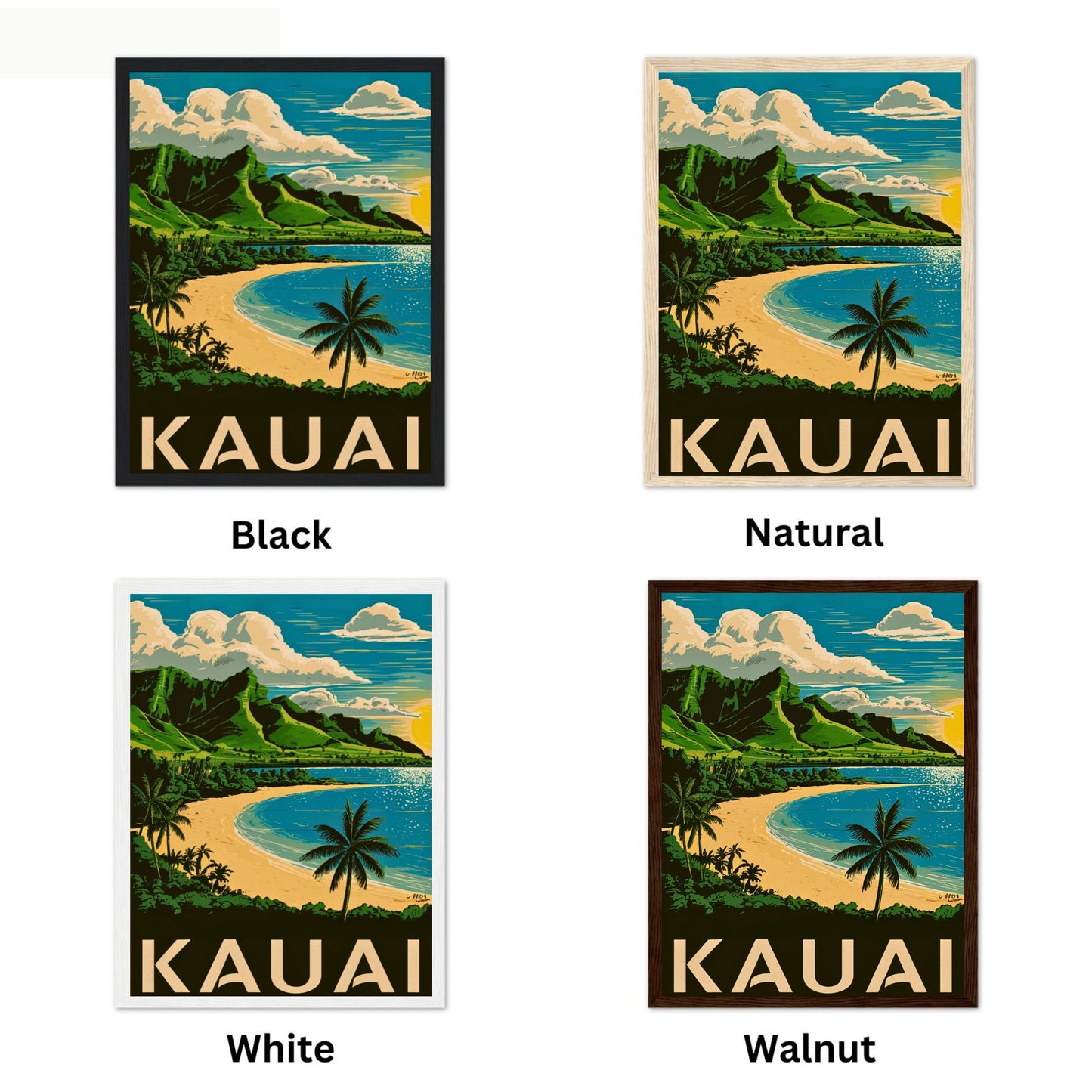 Kauai Vintage Travel Poster - Pristine Beaches