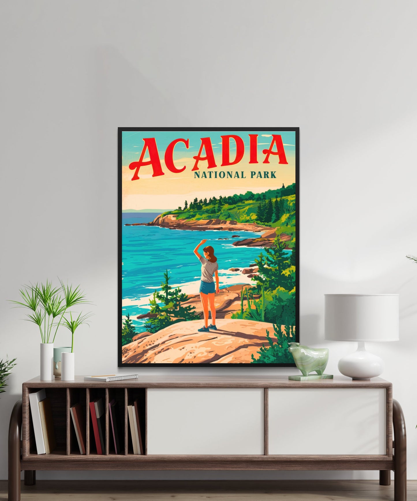 Acadia Vintage Travel Poster - Coastal Beauty