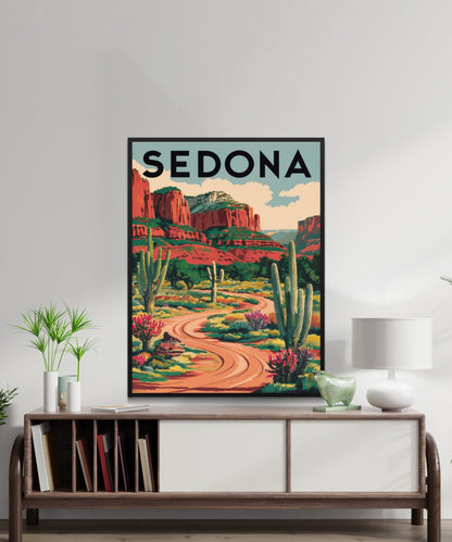 Sedona Vintage Travel Poster  - Timeless Red Rock Majesty